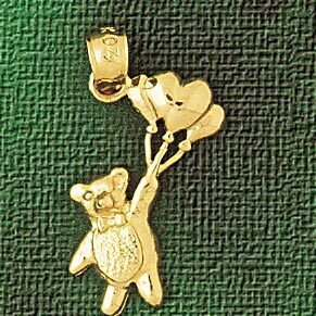 Teddy Bear Pendant Necklace Charm Bracelet in Yellow, White or Rose Gold 2472
