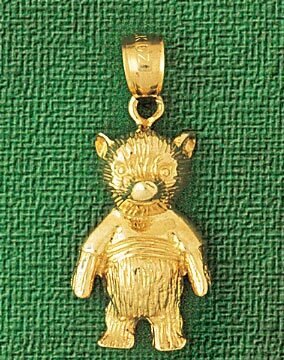 Teddy Bear Pendant Necklace Charm Bracelet in Yellow, White or Rose Gold 2474