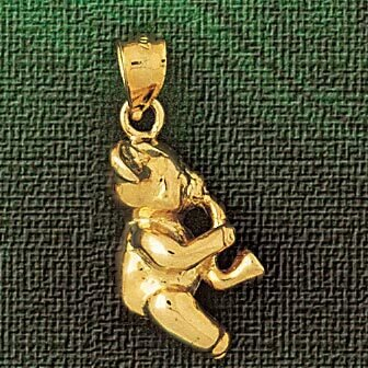 Teddy Bear Pendant Necklace Charm Bracelet in Yellow, White or Rose Gold 2480