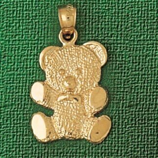 Teddy Bear Pendant Necklace Charm Bracelet in Yellow, White or Rose Gold 2484