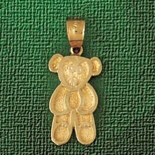 Teddy Bear Pendant Necklace Charm Bracelet in Yellow, White or Rose Gold 2485