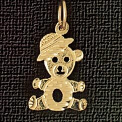 Teddy Bear Pendant Necklace Charm Bracelet in Yellow, White or Rose Gold 2499