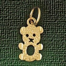 Teddy Bear Pendant Necklace Charm Bracelet in Yellow, White or Rose Gold 2501