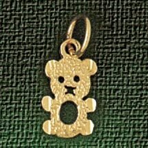 Dazzlers Jewelry Teddy Bear Pendant Necklace Charm Bracelet in Yellow, White or Rose Gold 2501, MPN…