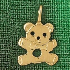 Dazzlers Jewelry Teddy Bear Pendant Necklace Charm Bracelet in Yellow, White or Rose Gold 2505, MPN…