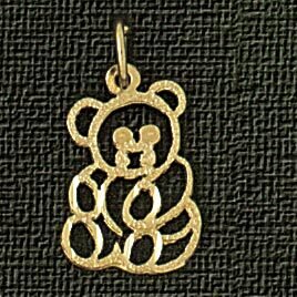 Dazzlers Jewelry Teddy Bear Pendant Necklace Charm Bracelet in Yellow, White or Rose Gold 2530, MPN…