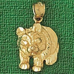 Bear Pendant Necklace Charm Bracelet in Yellow, White or Rose Gold 2535