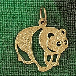 Bear Pendant Necklace Charm Bracelet in Yellow, White or Rose Gold 2536