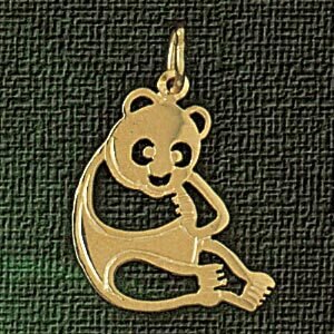 Bear Pendant Necklace Charm Bracelet in Yellow, White or Rose Gold 2537