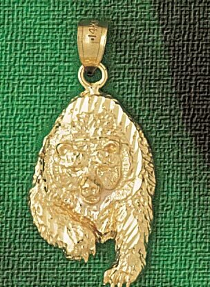 Wild Bear Pendant Necklace Charm Bracelet in Yellow, White or Rose Gold 2550