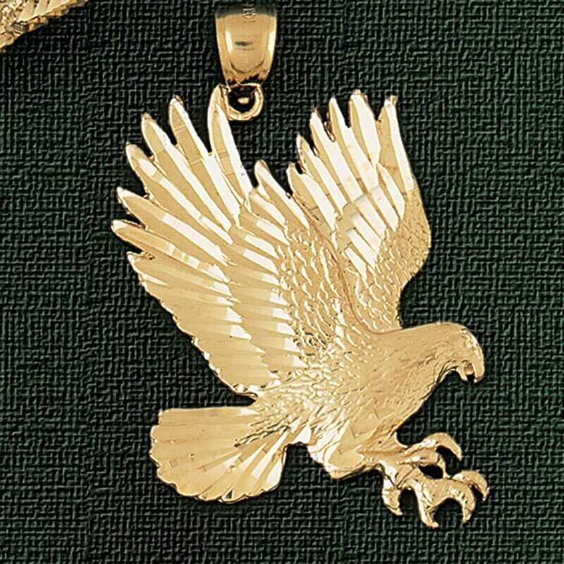 Flying Eagle Pendant Necklace Charm Bracelet in Yellow, White or Rose Gold 2770