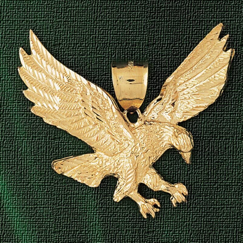 Flying Eagle Pendant Necklace Charm Bracelet in Yellow, White or Rose Gold 2780