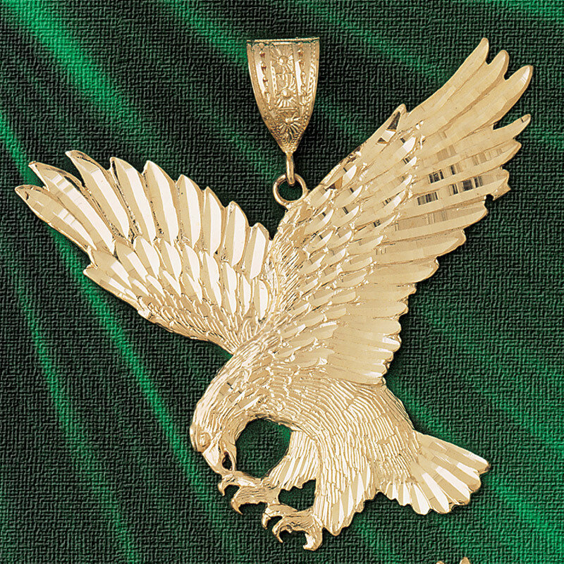 Flying Eagle Pendant Necklace Charm Bracelet in Yellow, White or Rose Gold 2784