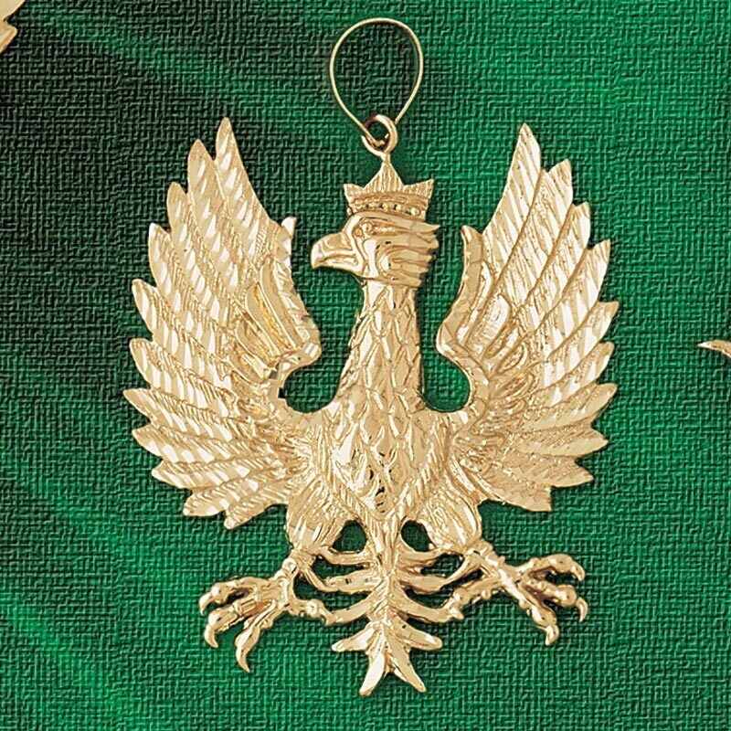 Flying Eagle Pendant Necklace Charm Bracelet in Yellow, White or Rose Gold 2785