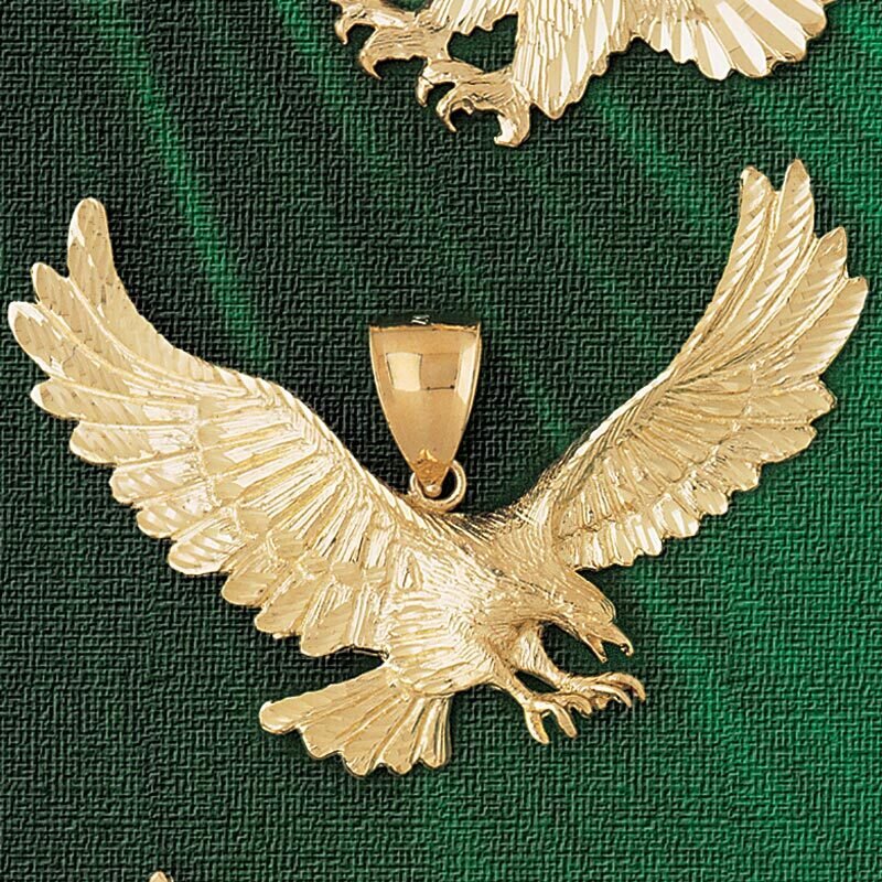 Flying Eagle Pendant Necklace Charm Bracelet in Yellow, White or Rose Gold 2787