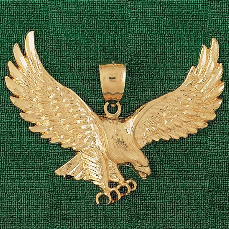 Flying Eagle Pendant Necklace Charm Bracelet in Yellow, White or Rose Gold 2792