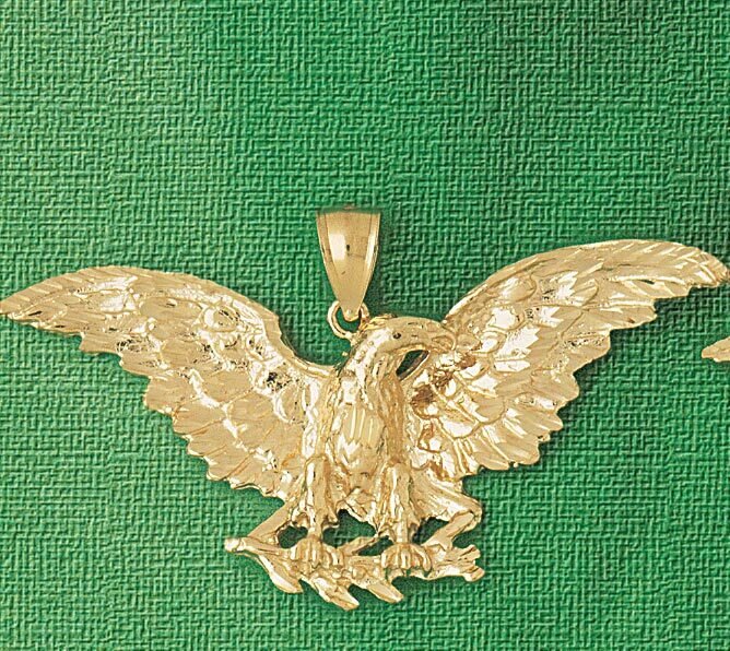 Eagle Pendant Necklace Charm Bracelet in Yellow, White or Rose Gold 2797
