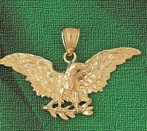 Eagle Pendant Necklace Charm Bracelet in Yellow, White or Rose Gold 2799