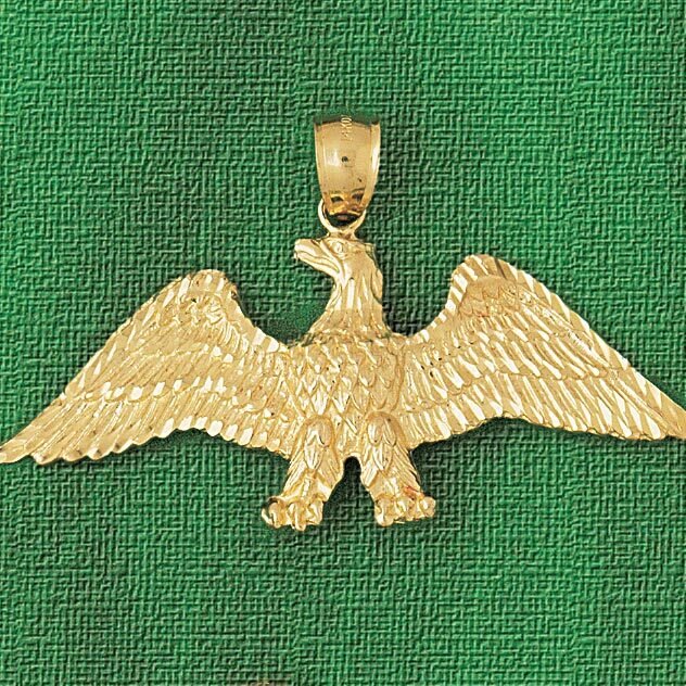 Eagle Pendant Necklace Charm Bracelet in Yellow, White or Rose Gold 2802