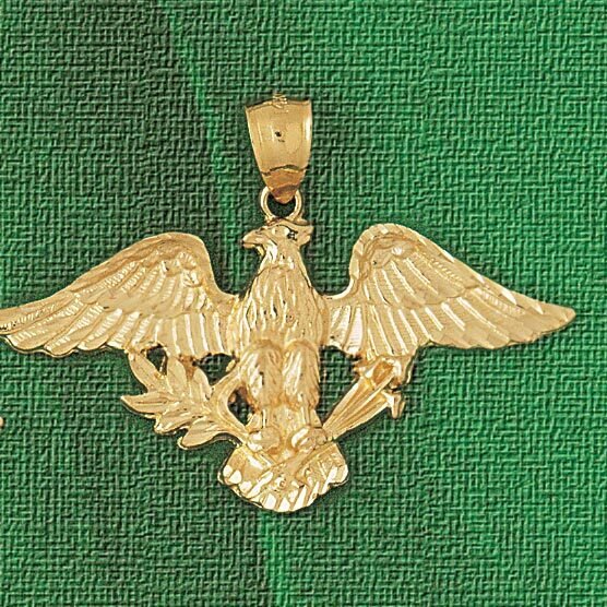 Eagle Pendant Necklace Charm Bracelet in Yellow, White or Rose Gold 2803