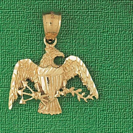 Eagle Pendant Necklace Charm Bracelet in Yellow, White or Rose Gold 2804