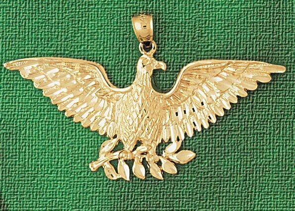 Eagle Pendant Necklace Charm Bracelet in Yellow, White or Rose Gold 2805