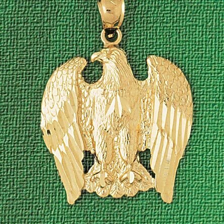 Eagle Pendant Necklace Charm Bracelet in Yellow, White or Rose Gold 2806