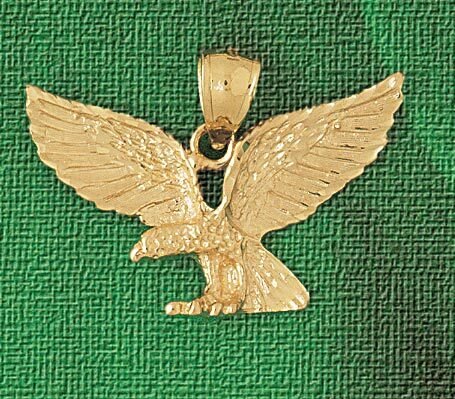 Eagle Pendant Necklace Charm Bracelet in Yellow, White or Rose Gold 2807