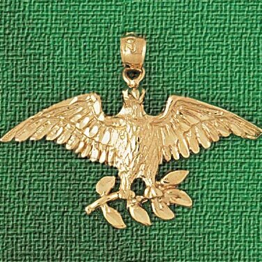 Eagle Pendant Necklace Charm Bracelet in Yellow, White or Rose Gold 2808