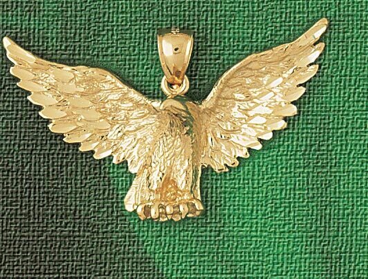 Eagle Pendant Necklace Charm Bracelet in Yellow, White or Rose Gold 2809