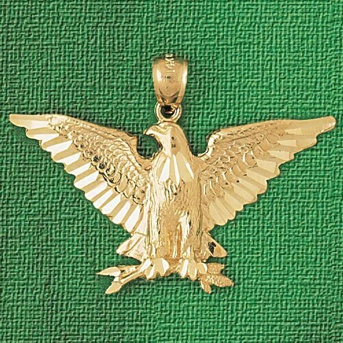 Eagle Pendant Necklace Charm Bracelet in Yellow, White or Rose Gold 2810