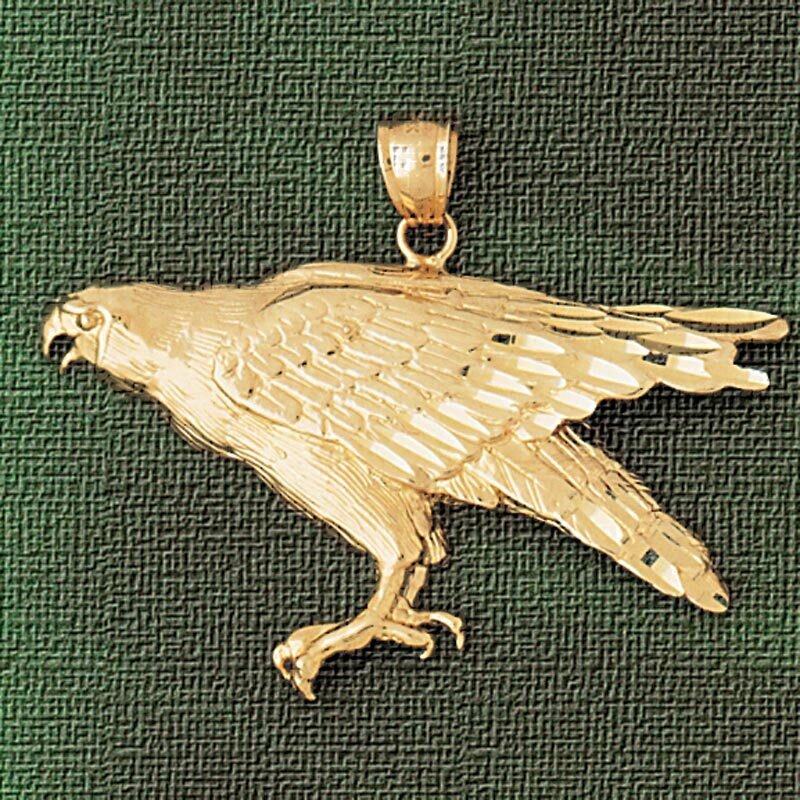 Eagle Pendant Necklace Charm Bracelet in Yellow, White or Rose Gold 2816