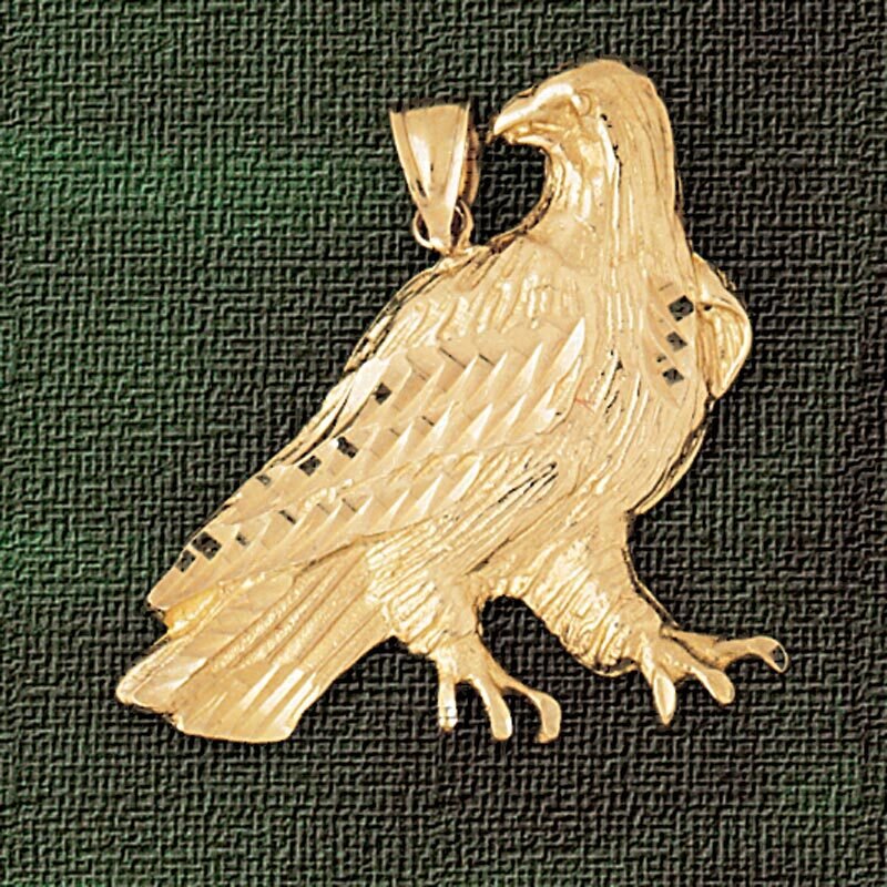 Dazzlers Jewelry Eagle Pendant Necklace Charm Bracelet in Yellow, White or Rose Gold 2817, MPN: DZ-…