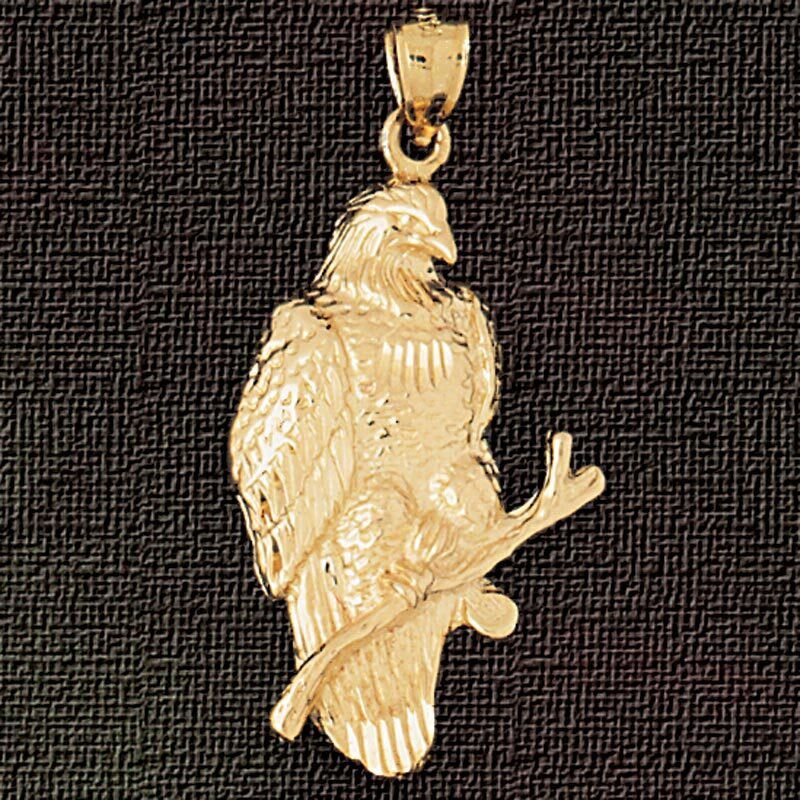 Eagle Pendant Necklace Charm Bracelet in Yellow, White or Rose Gold 2819