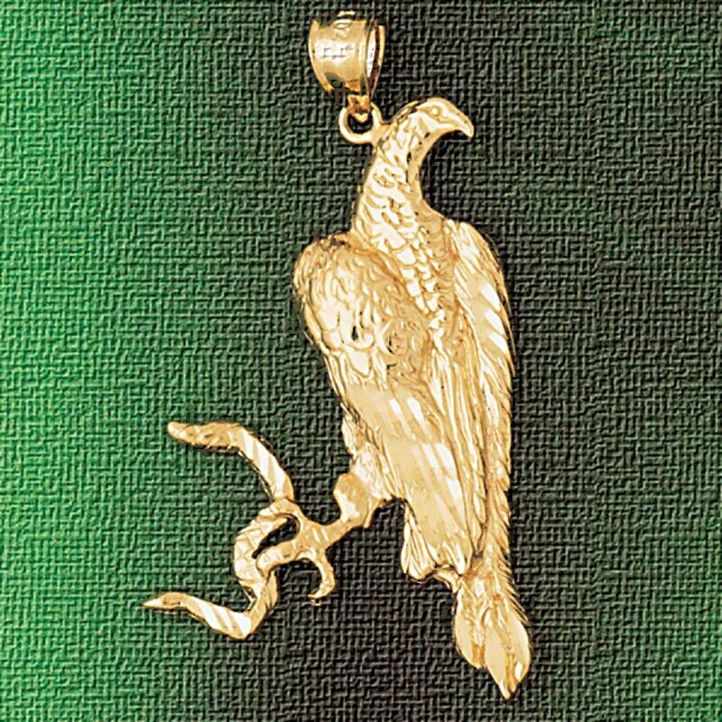 Eagle Pendant Necklace Charm Bracelet in Yellow, White or Rose Gold 2820