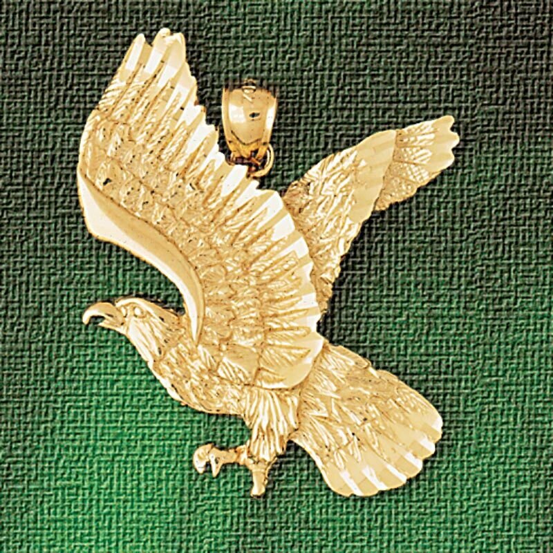 Flying Eagle Pendant Necklace Charm Bracelet in Yellow, White or Rose Gold 2821