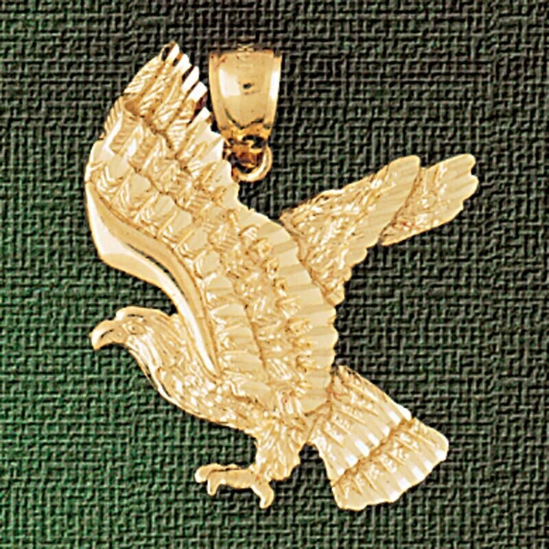 Flying Eagle Pendant Necklace Charm Bracelet in Yellow, White or Rose Gold 2822