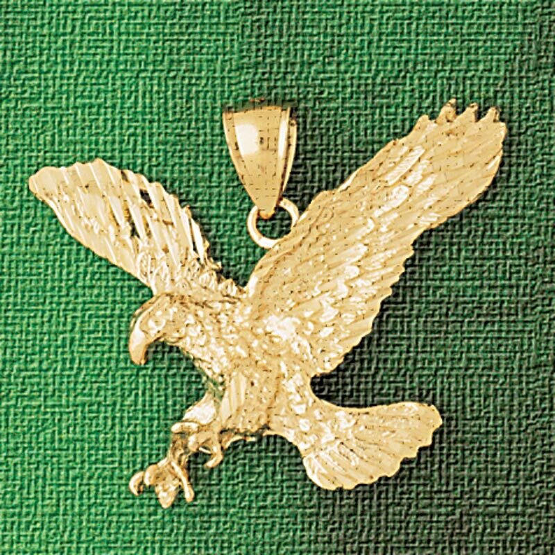 Flying Eagle Pendant Necklace Charm Bracelet in Yellow, White or Rose Gold 2825