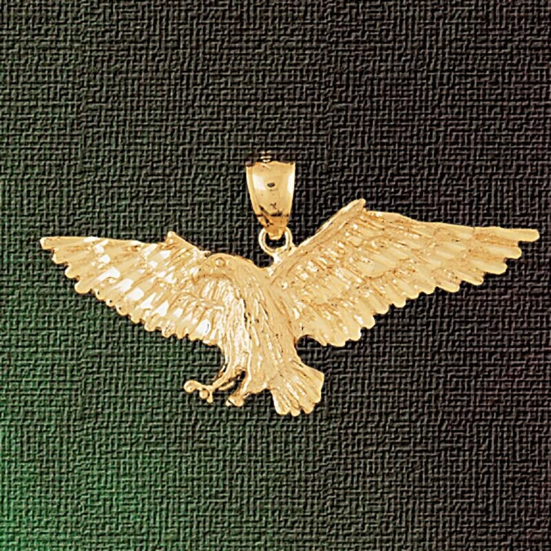 Flying Eagle Pendant Necklace Charm Bracelet in Yellow, White or Rose Gold 2827