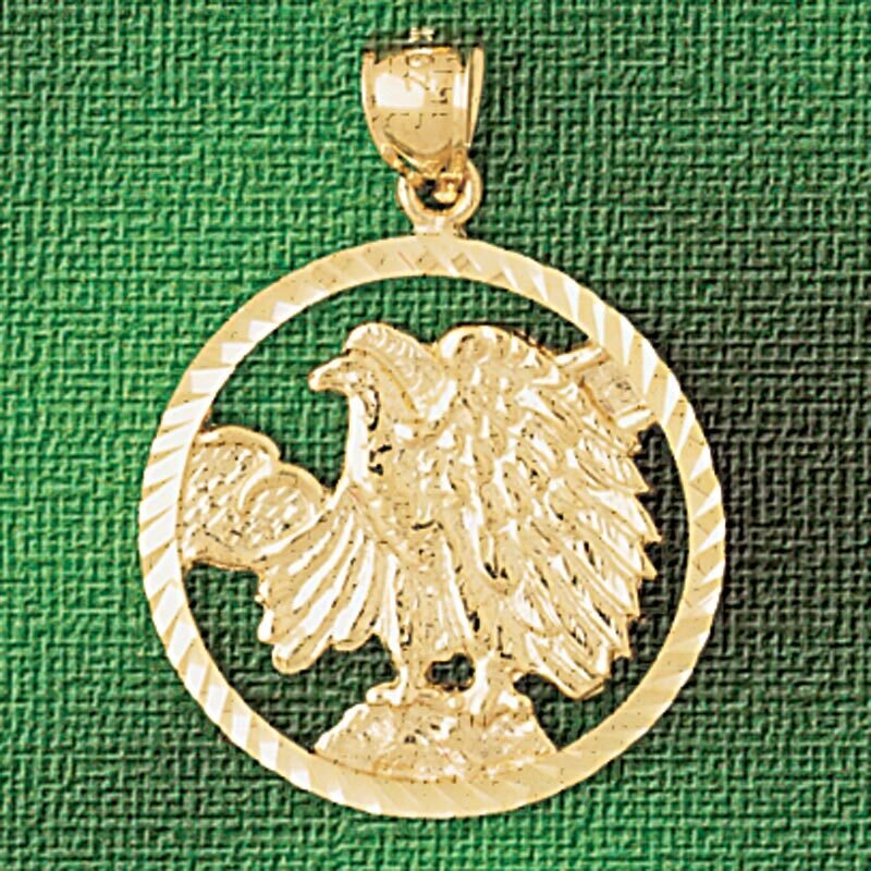 Flying Eagle Pendant Necklace Charm Bracelet in Yellow, White or Rose Gold 2835
