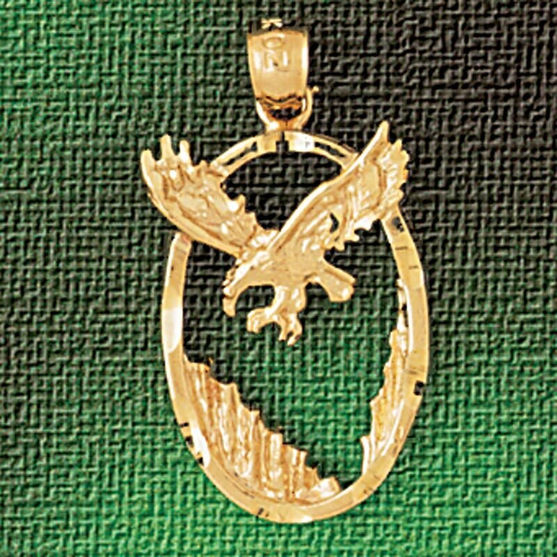 Dazzlers Jewelry Flying Eagle Pendant Necklace Charm Bracelet in Yellow, White or Rose Gold 2836, M…