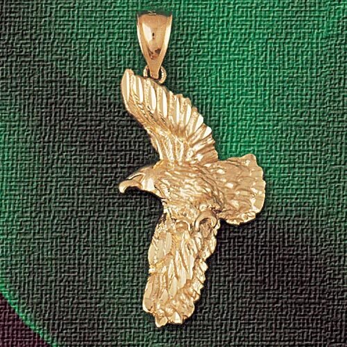 Flying Eagle Pendant Necklace Charm Bracelet in Yellow, White or Rose Gold 2840