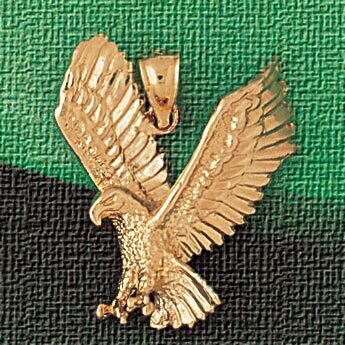 Flying Eagle Pendant Necklace Charm Bracelet in Yellow, White or Rose Gold 2846