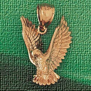 Flying Eagle Pendant Necklace Charm Bracelet in Yellow, White or Rose Gold 2847