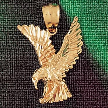 Dazzlers Jewelry Flying Eagle Pendant Necklace Charm Bracelet in Yellow, White or Rose Gold 2849, M…