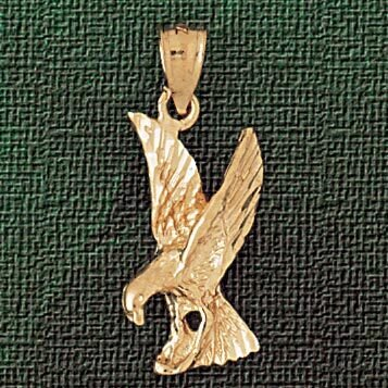 Flying Eagle Pendant Necklace Charm Bracelet in Yellow, White or Rose Gold 2851