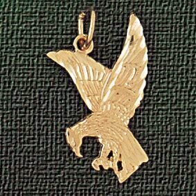 Flying Eagle Pendant Necklace Charm Bracelet in Yellow, White or Rose Gold 2852