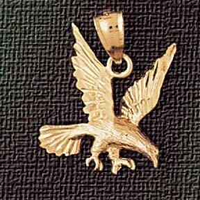 Flying Eagle Pendant Necklace Charm Bracelet in Yellow, White or Rose Gold 2854