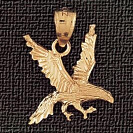 Dazzlers Jewelry Flying Eagle Pendant Necklace Charm Bracelet in Yellow, White or Rose Gold 2857, M…