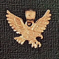Flying Eagle Pendant Necklace Charm Bracelet in Yellow, White or Rose Gold 2858